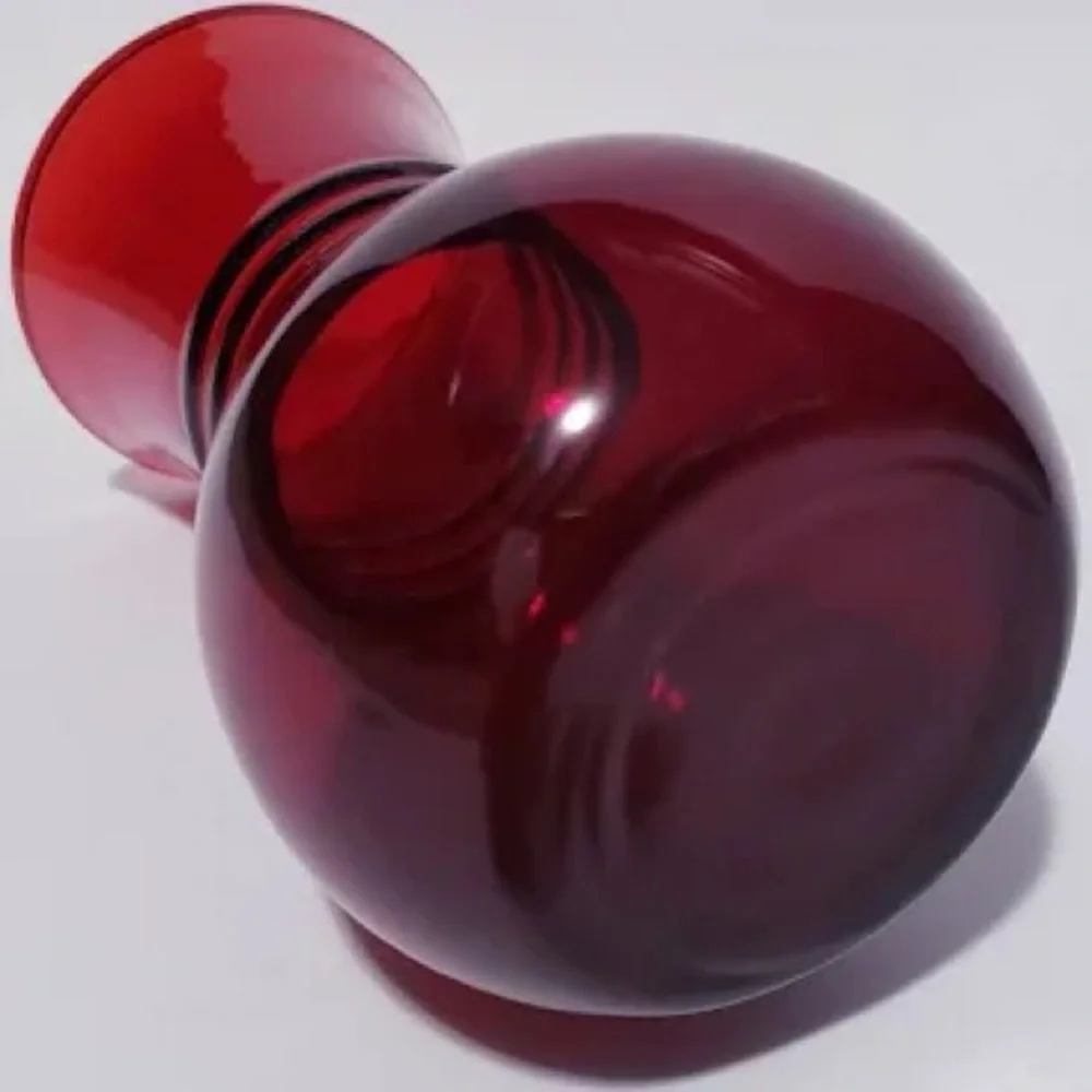 Vintage Vase Royal Ruby Red Depression Glass Bud Vase Anchor Hocking 1930s~1950s
